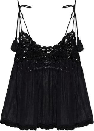 Ulla Johnson Bermuda Top - Dames - Tops zonder mouwen - Zwart - L - Katoen - Tops