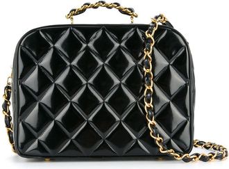 Chanel quilted two-way handbag - women - Patent Leather - One Size - Black
