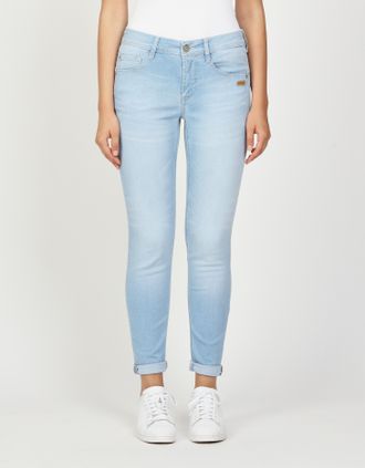 Gang Relax-fit-Jeans GANG 94AMELIE, Damen, Gr. 26, N-Gr, sky destroy bleach, Denim/Jeans, Obermaterial: 92% Baumwolle, 6% Polyester, 2% Elasthan, bequem la