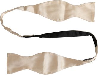Dolce & Gabbana Silk Adjustable Bow Tie - Beige