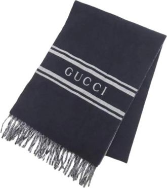 Gucci Pre-owned Scarves, female, Blue, Size: ONE SIZE Pre-owned Stole