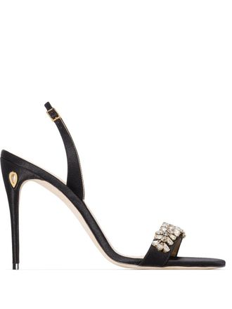 Jennifer Chamandi Sandali con decorazione - Nero