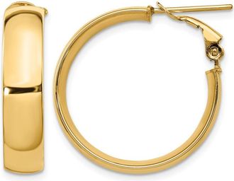 Diamond2Deal 14K Yellow Gold 6mm High Polished Round Hoop Earrings