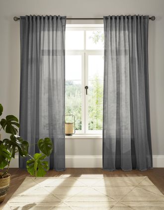 ANDAS Vorhang »Elby 2« Multifunktionsband 1 Stk. tlg. basic, transparent, monochrom, bis 295 cm Länge