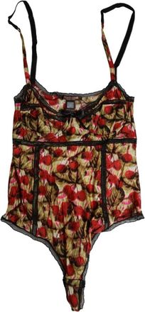 Roberto Cavalli Cherry Print Lace Bodysuit - Dames - Badpakken - Veelkleurig - M - Badmode
