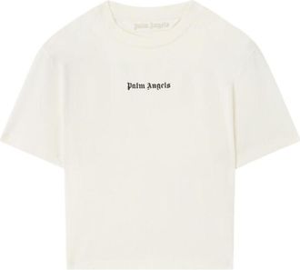Palm Angels Off White Logo Crew Neck T-Shirt