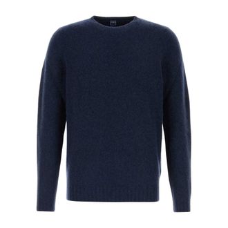 Fedeli Round-neck Knitwear, male, Blue, Size: XL Round-neck Knitwear