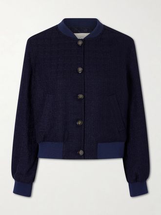 Giuliva Heritage Collection Bomber In Tweed Di Misto Lana Boucl&eacute; Hailey - Blu