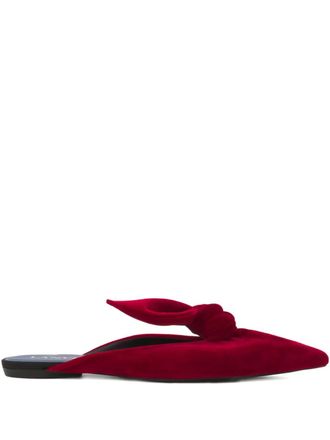 Lanvin knotted velvet-texture mules - Red