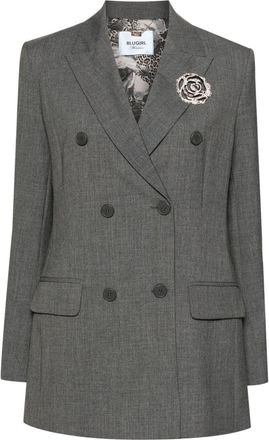 Blugirl double-breasted blazer - women - Polyester/Viscose/Elastane/Polyester - 44 - Grey