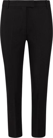 Max Mara Katoenen broek met stretchviscose - Dames - Slim Fit Broeken - Zwart - L - Katoen - Broeken