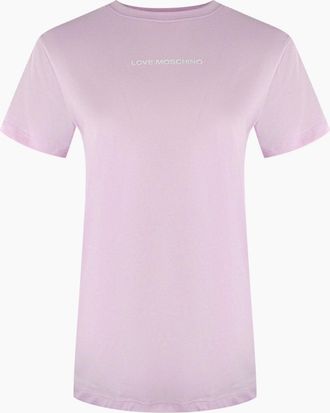 Love Moschino Womens Love Moschino Bold Logo Pink T-Shirt - Purple - Size: XL