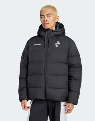 adidas Juventus Turin climawarm 3 strisce piumino con cappuccio nero