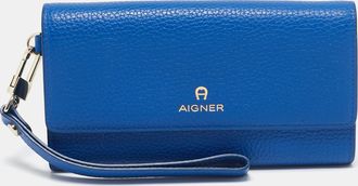 Aigner Blue Leather Wristlet Wallet