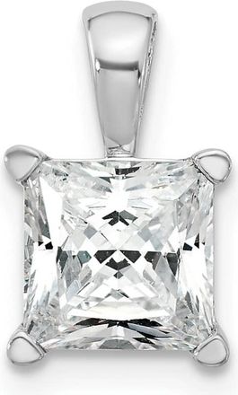 Diamond2Deal 14k White Gold 2 Ct Princess Cut Lab Grown Diamond Pendant