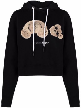 Palm Angels Felpa con cappuccio Sprayed Bear - Nero