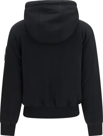 Moose Knuckles Womens Hooded Jacket Bunny Black Black-Black Outer: Cotton Sweatshirts Black/black Sweater