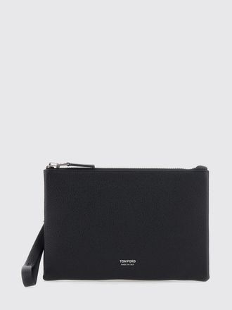 Tom Ford Pochette in pelle di vitello a grana con manico da polso