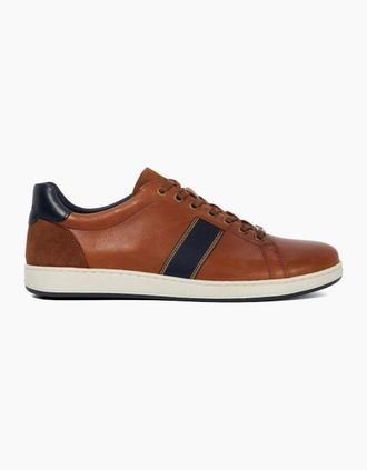 Dune London Mens Lo Trint Stripe Lace Up Canvas Low Top Sneakers - Brown - Size: 11