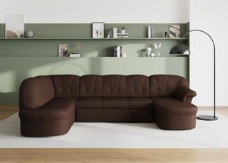 Domo Collection Wohnlandschaft »Pegnitz, zeitlos und modern, mit attraktiver Rückensteppung, U-Form« wahlweise mit Bettfunktion