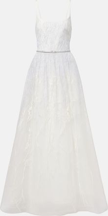 Elie Saab Abito lungo in tulle con ricamo