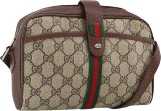 Gucci Pre-owned Cross Body Bags, female, Beige, Size: ONE SIZE Pre-owned Vintage GG Canvas Shoulder Bag