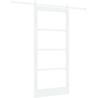 vidaXL Vidaxl - Puerta Deslizante Blanco 93 X 202 Cm Madera Maciza De Pino