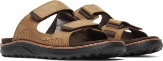 Merrell Merrell Cove Sandals Mens Coffee Leather Open Toe Slip On Slide MEW2424