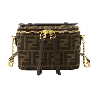 Fendi Cross Body Bags, female, Brown, Size: ONE SIZE Brown Jacquard Bucket Bag Autumn-Winter 2025