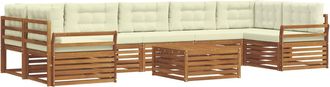 vidaXL Conjunto De Sof&aacute;s De Exterior 8 Uds. Natural Y Crema Vidaxl
