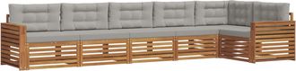 vidaXL Conjunto De Sof&aacute;s De Exterior 6 Uds. Gris Natural Y Claro Vidaxl