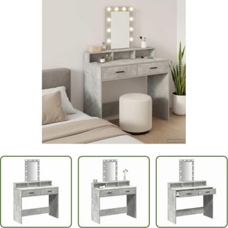 vidaXL vidaXL Legno multistrato - Tavolo da Trucco Grigio 100 x 41 x 140 cm Legno multistrato