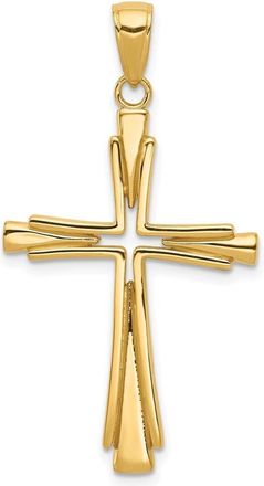 Diamond2Deal 10k Yellow Gold Polished Solid Cross Pendant