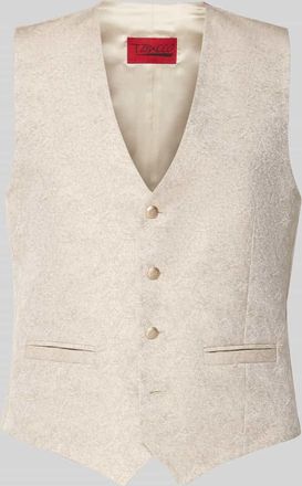 Wilvorst Weste mit V-Ausschnitt und Paspeltaschen in Beige, Gr&ouml;&szlig;e 48