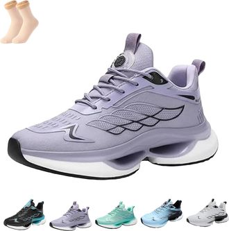 Generic Hands Free and Supportive Walking Shoes for Women Breathable Mesh Sneakers Wide Toe Lightweight Footwear Comfort - (Purple,10.5)
