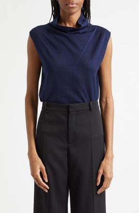 Reiss Honey Cowl Neck Sleeveless Wool Sweater in Navy at Nordstrom, Size X-Small