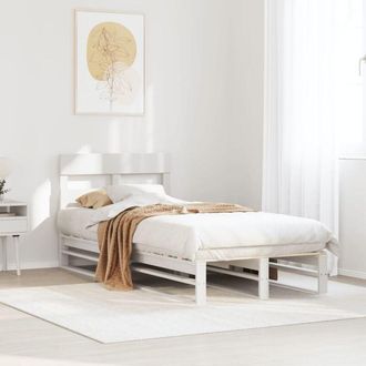 vidaXL Estructura De Cama Sin Colch&oacute;n Madera De Pino Blanca 90x200 Cm Vidaxl