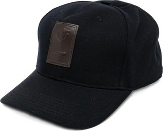 Ferragamo Cappello in cotone con applicazioni logo - Nero