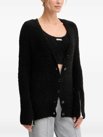 Patrizia Pepe zip-detail button-fastening cardigan - Zwart