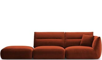 CXL by Christian Lacroix 4-Sitzer Designer Sofa Maurie mit Ottomane - Samtbezug Auburn