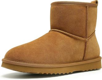 Generic NYSBH Winter Mini Snow Women Plush Lined Warm Suede Snow Boots Comfy Fuzzy Boots Fur Home Ankle Boots Lady Snow Boot