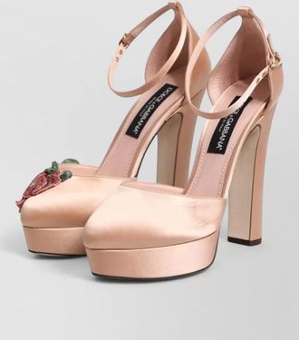 Dolce & Gabbana satin platform ankle strap sandals