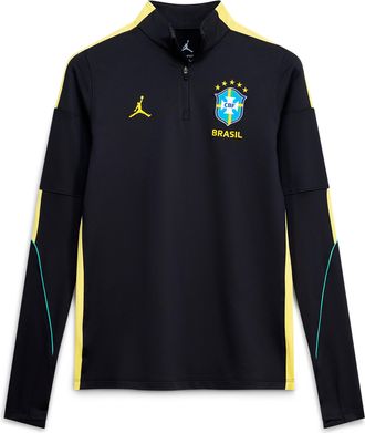 Nike Jordan Womens Brazil Strike Jordan Dri-FIT Soccer Knit Drill Top in Black | IQ3299-010