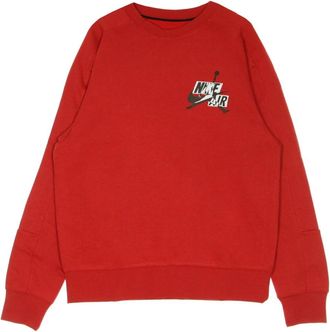 Nike Jordan Klassiek Sweatshirt met Ronde Hals - Heren - Sportshirts - Rood - XL - Katoen - Fitness
