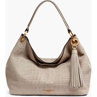 DKNY Glenwood Croc-Effect Suede Shoulder Bag in Moth at Nordstrom