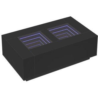 vidaXL Mesa De Centro Con Led Infinity Negra 116x69x40 Cm Vidaxl