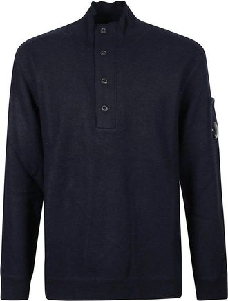 C.P. Company Navy Blue Sweater With High Collar