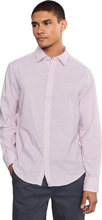 UNTUCKit Long Sleeve Fairfax Performance Printed Shirt Mens Clothing Pink : 2XL Regular Fit, Elastane/Nylon