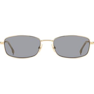 Victoria Beckham 55mm Rectangular Sunglasses in Gold White Marble/Grey at Nordstrom