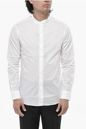 Paolo Pecora Stretch Cotton Shirt with Mandarin Collar size 40